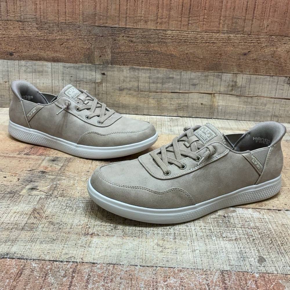Skechers SN 114810 Shoes Womens Size 11 41 Beige BOBS Slip-ins Comfort Sneaker